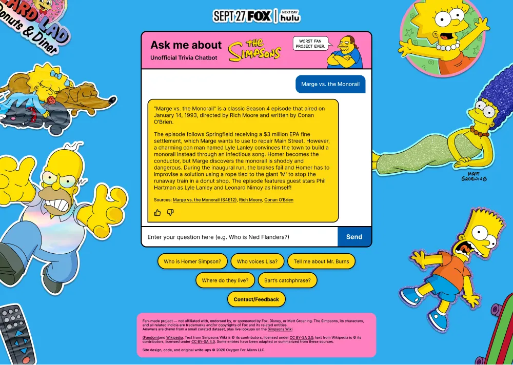 Ask me about The Simpsons screenshot